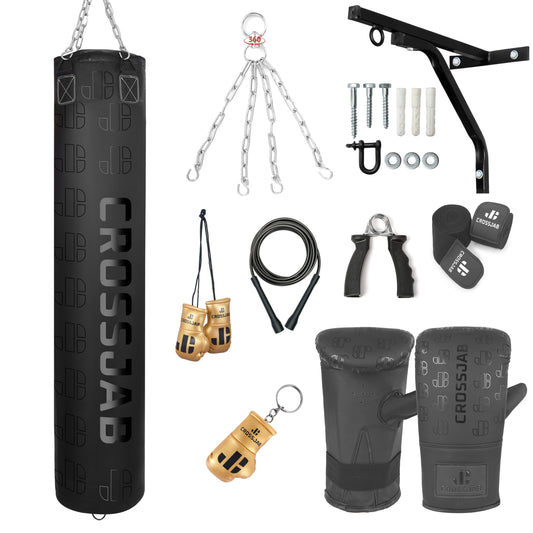 Boxing punch bag set with wall bracket